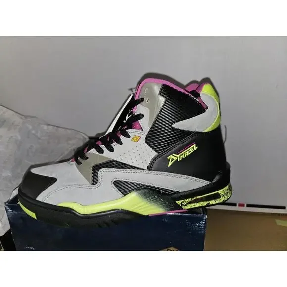 British Knights Dymacel High Tops Size 9.5 Shoes NWT Grey/lime Green/cobal #207